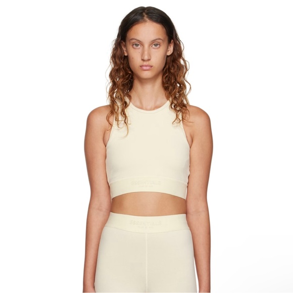 Fear of God Tops - Fear of God Essentials Off-white Cotton Tank Top
